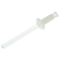 11.2mm White Plain Nylon Clinch Rivet, 4.8mm diameter, 5  8 mm Thickness