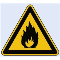 Wolk 21.0151 1 x Flammable Label, Black/Yellow Self-Adhesive PVC