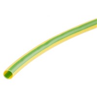 HellermannTyton PVC Green/Yellow Protective Sleeving, 4mm Diameter, 100m Length