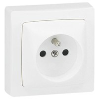 Legrand White 1 Gang Plug Socket, 16A, Type E - French