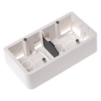 Legrand Mosaic White Plastic Back Box, NF, IP20, Surface Mount, 2 Gangs