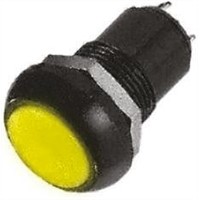 APEM Single Pole Single Throw (SPST) Latching Yellow LED Miniature Push Button Switch, IP67, 13.6 (Dia.)mm, Panel