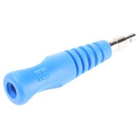 Schutzinger, Blue 4mm Banana Plug, Nickel Plated, 50V, 16A
