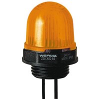 Werma 230 Yellow LED Beacon, 24 V dc, Steady, Panel Mount