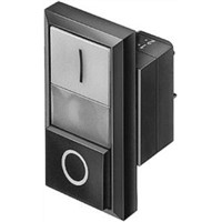 Siemens Rectangular Black/White Push Button Head - Momentary, 3SB3 Series, 22mm Cutout