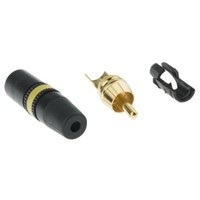 Neutrik Black, Yellow RCA Plug, Gold, 1A