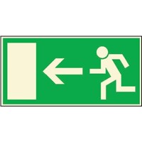 Adhesive Film Fire Exit Left, English, Non-Illuminated Emergency Exit Sign