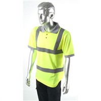 Dickies Yellow Men's Polyester Hi-Vis Short Sleeved Polo, UK- M, EUR- M