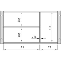 RatiopacPRO Rack Mount Chassis, 1 x 6 U, 2 x 3 U, 40HP