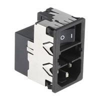 Schurter,4A,250 V ac Male Snap-In Filtered IEC Connector 2 Pole KMF1.1141.11 2 Fuse
