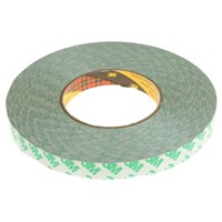 3M 9087 White Double Sided Plastic Tape, 15mm x 50m