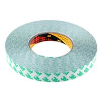 3M 9087 White Double Sided Plastic Tape, 19mm x 50m