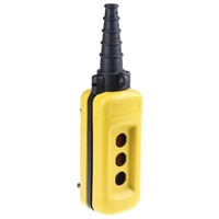 Schneider Electric Pendant Station Enclosure Harmony XACA, Polypropylene, 3 Cutouts, IP65 - Yellow