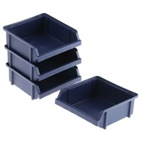Raaco Blue Plastic Stackable Storage Bin, 50mm x 125mm x 130mm