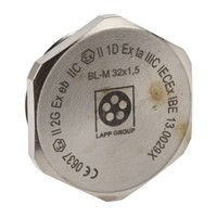 Lapp ATEX M32 Plug, Nickel Plated Brass, Threaded, IP68