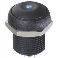 APEM Single Pole Single Throw (SPST) Momentary Blue LED Push Button Switch, IP67, 16mm, Panel Mount, 250V ac