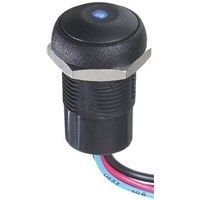 APEM Single Pole Single Throw (SPST) Momentary Blue LED Push Button Switch, IP67, 16mm, Panel Mount, 250V ac