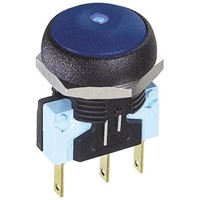 APEM Single Pole Double Throw (SPDT) Momentary Blue LED Push Button Switch, IP67, 16mm, Panel Mount, 250V ac