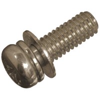 Yahata Neji M2.6 x 5mm Steel Pan Head Sems Screw, Plain Washer