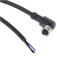 Cable, connector M8, 3 pin, 2m elbowed