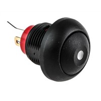 KNITTER-SWITCH Single Pole Single Throw (SPST) Momentary Green LED Miniature Push Button Switch, IP67, 12.9 (Dia.)mm,