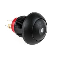 KNITTER-SWITCH Single Pole Single Throw (SPST) Momentary Red LED Miniature Push Button Switch, IP67, 12.9 (Dia.)mm,