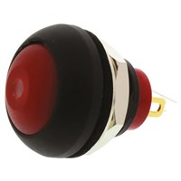 KNITTER-SWITCH Single Pole Single Throw (SPST) Momentary Green LED Miniature Push Button Switch, IP67, 12.9 (Dia.)mm,