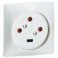 Receptacle White Wall Plate for use with Mains Connector