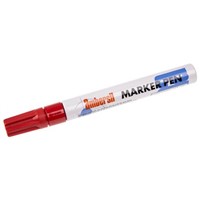 Ambersil Red 3mm Medium Tip Paint Marker Pen for use with Cardboard, Glass, Metal, Paper, Plastic, Rubber, Textiles,