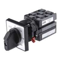 ABB, 3P 7 Position 45 Rotary Cam Switch, 400 V, 25 A, Handle Actuator
