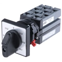 ABB, 4P 7 Position 45 Rotary Cam Switch, 400 V, 25 A, Handle Actuator