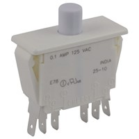 Double Pole Double Throw (DPDT) Push Button Switch, 100 mA @ 125 V ac