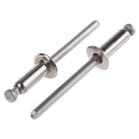 14mm Plain Stainless Steel Blind Rivet, 4.8mm diameter, 6.4  9.5 mm Thickness