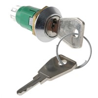 Key Switch, Double Pole Double Throw (DPDT), 1 A @ 24 V dc 2-Way, -20  +65C
