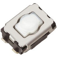 Natural Push Plate Tactile Switch, Single Pole Single Throw (SPST) 20 mA 2.5mm