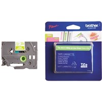 Brother White on Green Label Printer Tape, 12 mm Width, 5 m Length