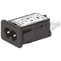 Schurter,2.5A,250 V ac Male Snap-In Filtered IEC Connector 5008.2012,Solder Lug