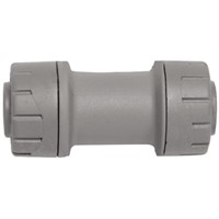 Polyplumb Push Fit Fitting Straight Coupler, 15mm od