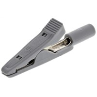 Hirschmann Test &amp;amp; Measurement Crocodile Clip, Brass, Bronze Contact, 8A, Grey