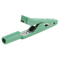 Hirschmann Test &amp;amp; Measurement Crocodile Clip, Brass, Bronze Contact, 8A, Green