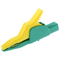 Hirschmann Test &amp;amp; Measurement Crocodile Clip, Brass Contact, 32A, Green, Yellow