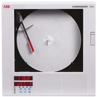 ABB C1911, Circular Chart Recorder Measures Resistance, Temperature, Voltage