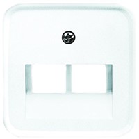 Busch Jaeger - ABB White 2 Gang Cover Plate Thermoplastic RJ45 Cover Plate