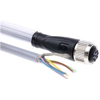 M12, 8 Pin Connector Cable, 2m PUR Cable