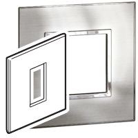 Legrand Stainless Steel 1 Gang Cover for Support Frame Metal Cover Plate