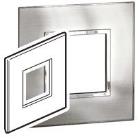 Legrand Stainless Steel 1 Gang Cover for Support Frame Metal Cover Plate