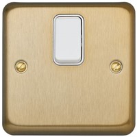 Gold 20 A Flush Mount Double Pole Light Switch Screwed Satin BS Standard 86mm 1 2, Albany Plus Screw