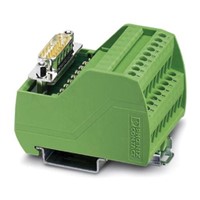 Phoenix Contact VIP-2/SC/D15SUB/F/LED Series Interface Relay Module, 15-Pin Female D-Sub, Screw Terminal , DIN Rail