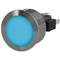 Schurter Single Pole Double Throw (SPDT) Momentary Blue LED Push Button Switch, IP40 (Front Side Mechanical), IP40 /