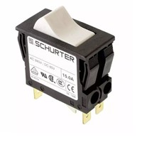 Schurter Panel Mount TA45 2 Pole Circuit Breaker Switch - 60 V dc, 240 V ac Voltage Rating, 15A Current Rating